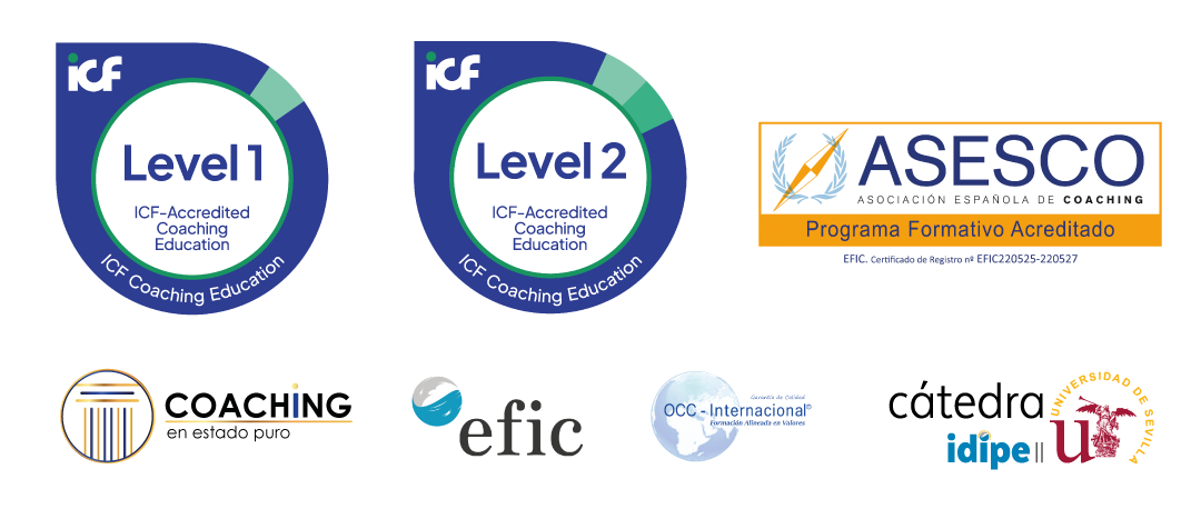 Acreditaciones EFIC: ICF Level 1 y Level 2, ASESCO, Cátedra Universidad de Sevilla y Coaching en Estado Puro